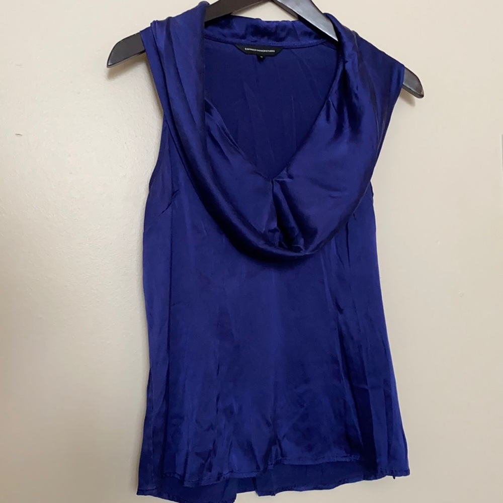 Express Blue Collared Blouse Size M